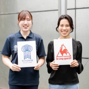 ルコックスポルティフの渡邊氏とウインザーラケットショップ・バイヤーの福田氏